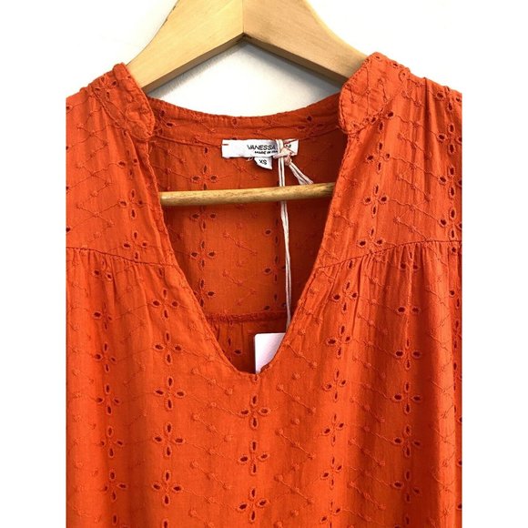VANESSA ZANI New Made In Italy Orange Cotton Eyele - Picture 4 of 9